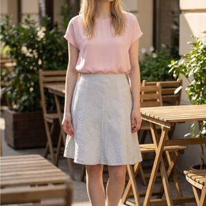 GAP White Quilted A-Line Skirt